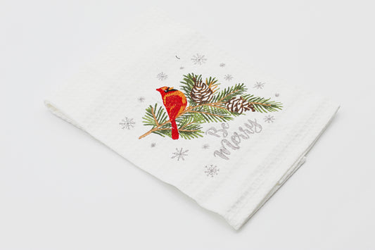 BE MERRY CARDINAL TOWEL