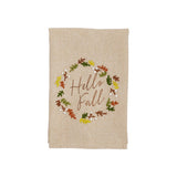 Hello Fall French Knot Towel