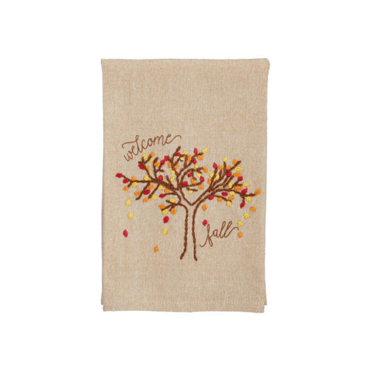 Welcome French Knot Towel