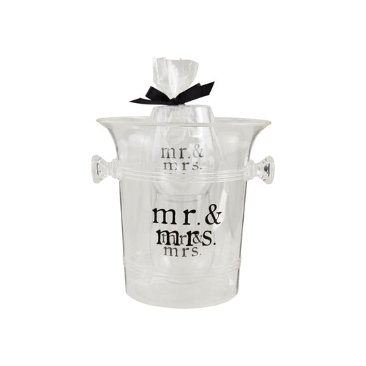 Mr & Mrs Ice Bucket & Glass Set