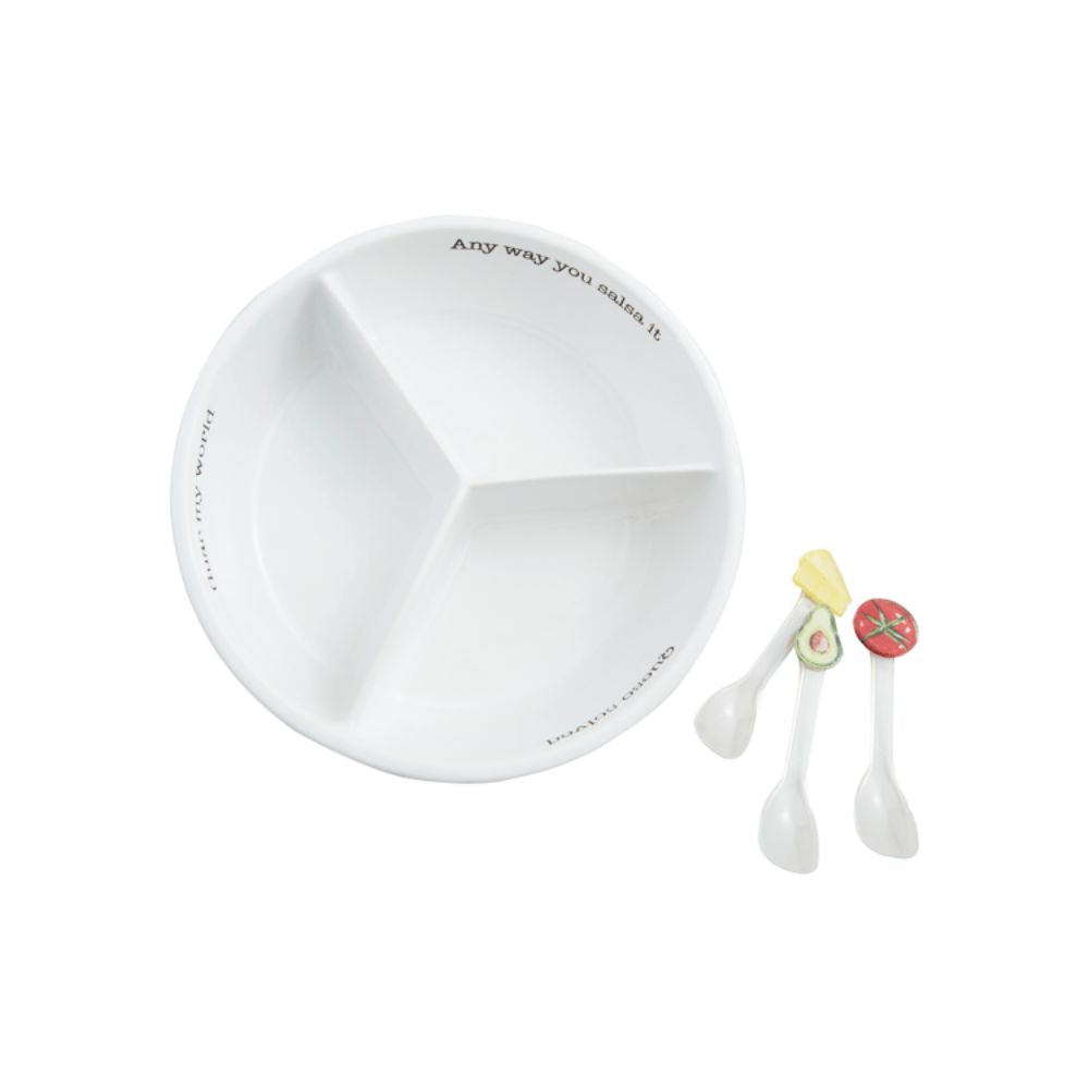 Salsa, Guac & Queso Triple Dish Set