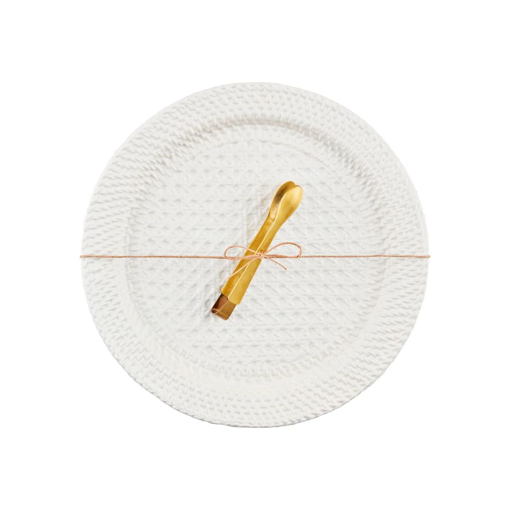 Woven Stoneware Round Platter