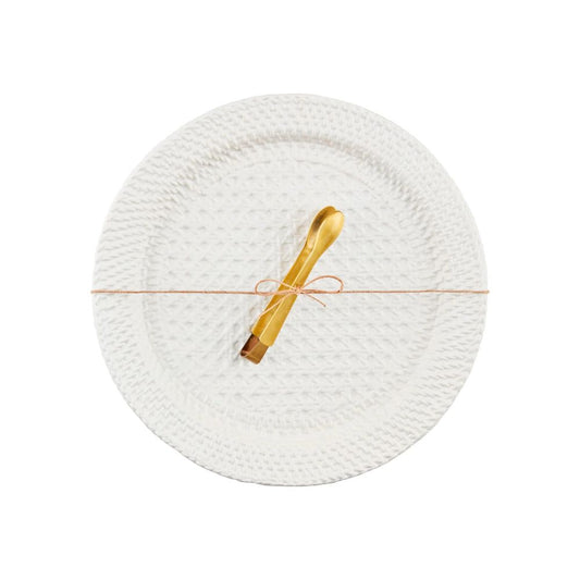 Woven Stoneware Round Platter