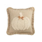 Square White Emb. Pumpkin Pillow