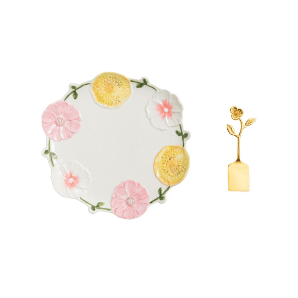 Floral Round Platter Set