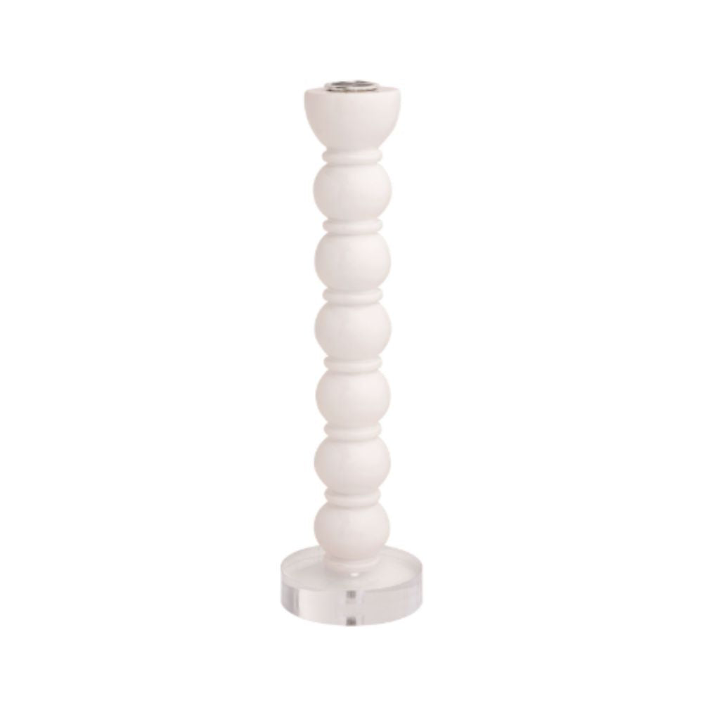 Lrg White Resin Taper Holder