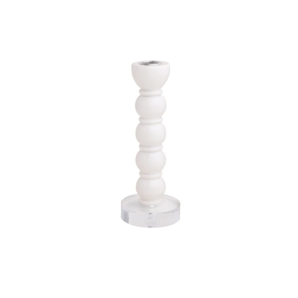 Medium White Resin Taper Holder