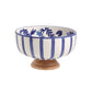 Blue Wood Pedestal Bowl