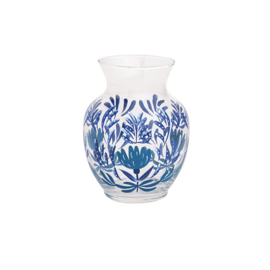 Blue Floral Flourish Vase