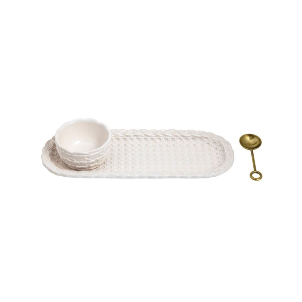 Ceramic Woven Dip Tray