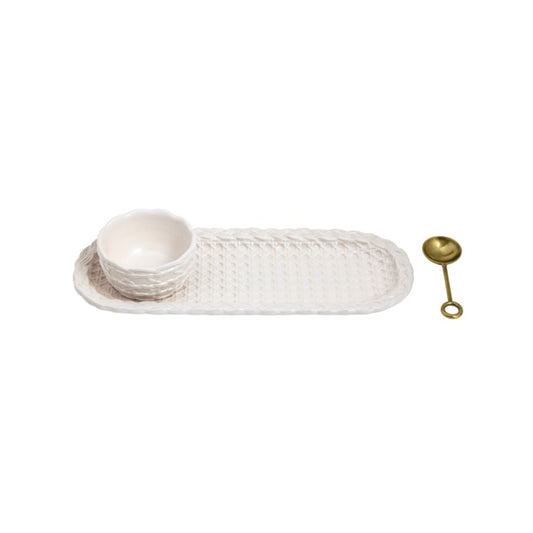 Ceramic Woven Dip Tray