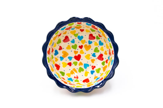 Polish Pottery Small Ruffled Bowl