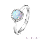 S/S SIMULATED OPAL & SIMULATED