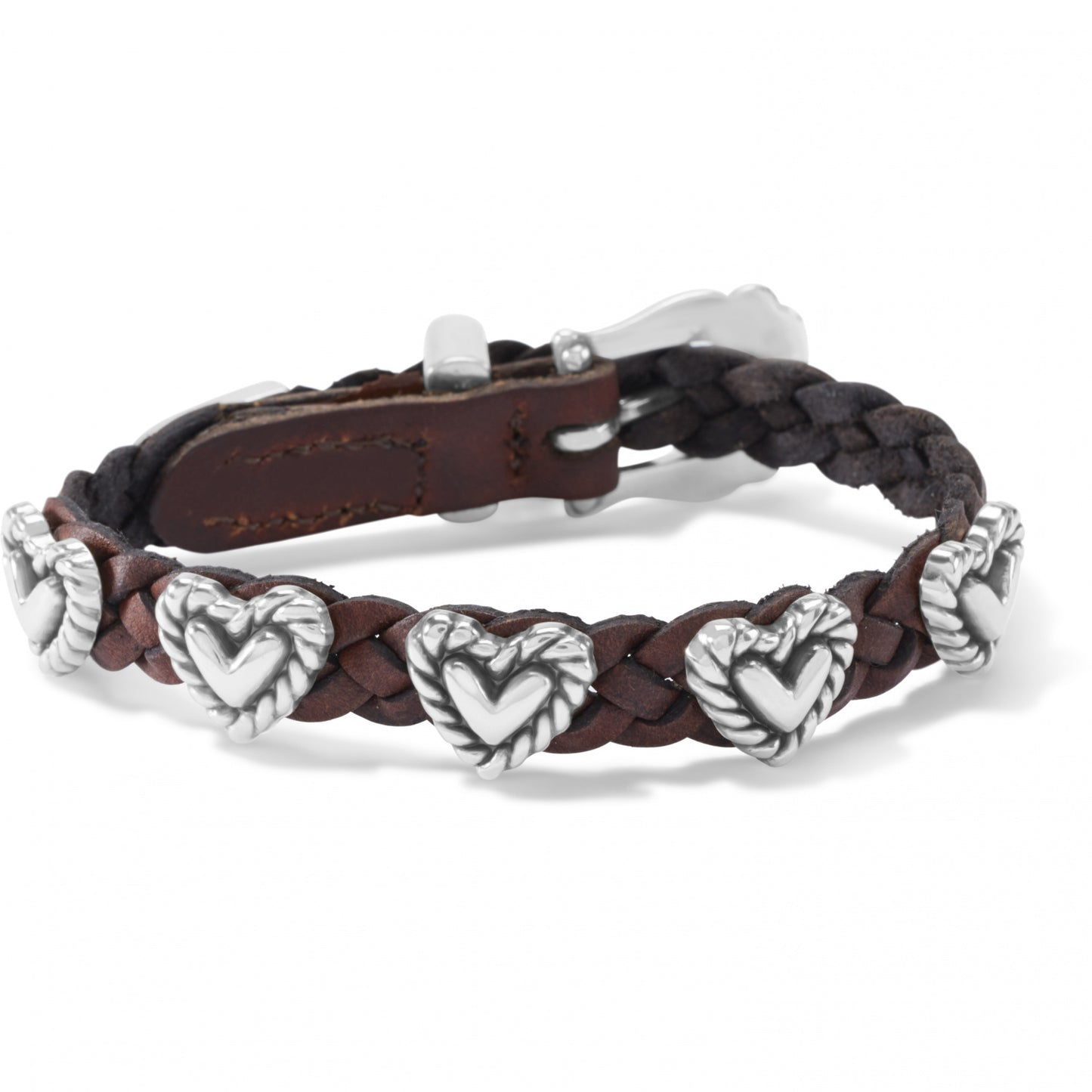 Brighton Roped Heart Braid Bandit Bracelet in Brown
