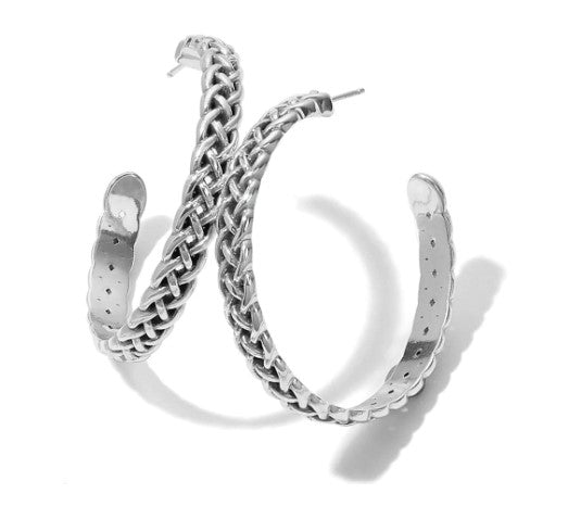 Brighton Interlok Braid Large Hoop Earrings