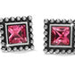 Brighton Sparkle Square Pink Mini Post Earrings