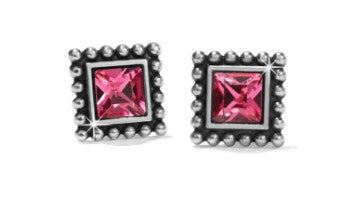 Brighton Sparkle Square Pink Mini Post Earrings