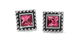Brighton Sparkle Square Pink Mini Post Earrings