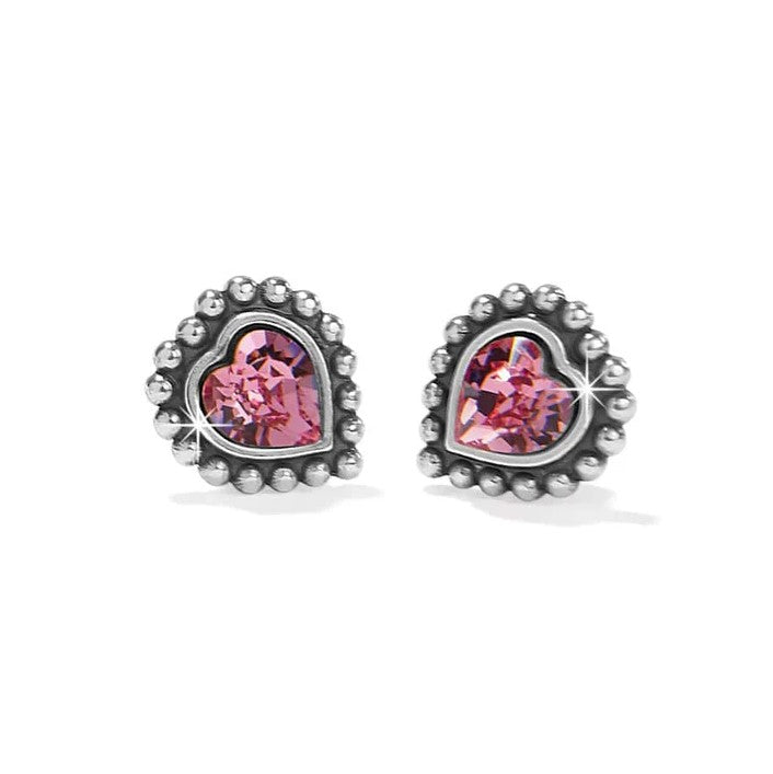 Brighton Shimmer Pink Heart Mini Post Earrings