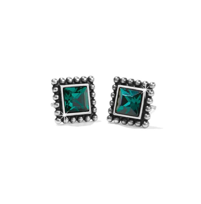 Brighton Sparkle Square Green Mini Post Earrings