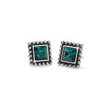 Brighton Sparkle Square Green Mini Post Earrings