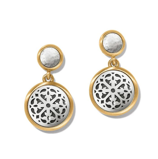 Brighton Ferrara Two Tone Luce Post Drop Earrings