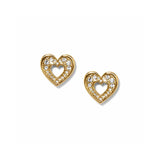 Enchanting Heart Gold Toned Post Earrings