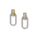 Mosaic Two Tone Post Drop Earrings