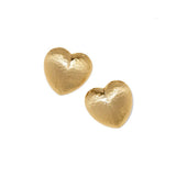 Trianon Heart Small Gold Toned Post Earrings