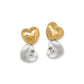 Trianon Small Heart Two Toned Post Earrings