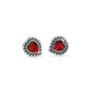 Shimmer Heart Red Mini Post Earrings