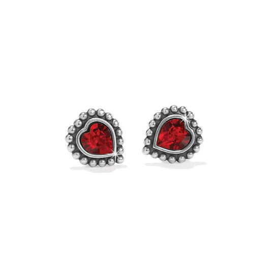 Shimmer Heart Red Mini Post Earrings