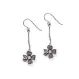 Everbloom Windflower Silver French Wire Earrings