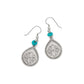 Mosaic Turquoise Teardrop French Wire Earrings