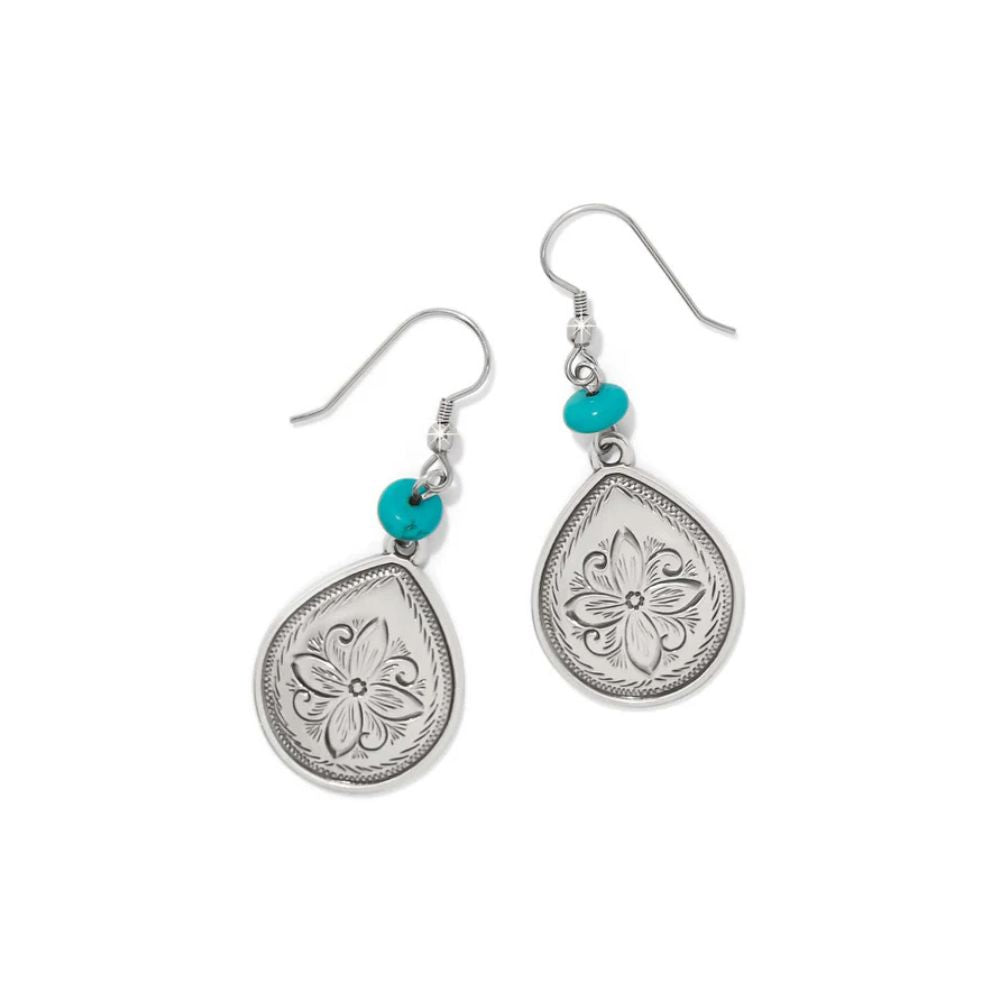 Mosaic Turquoise Teardrop French Wire Earrings