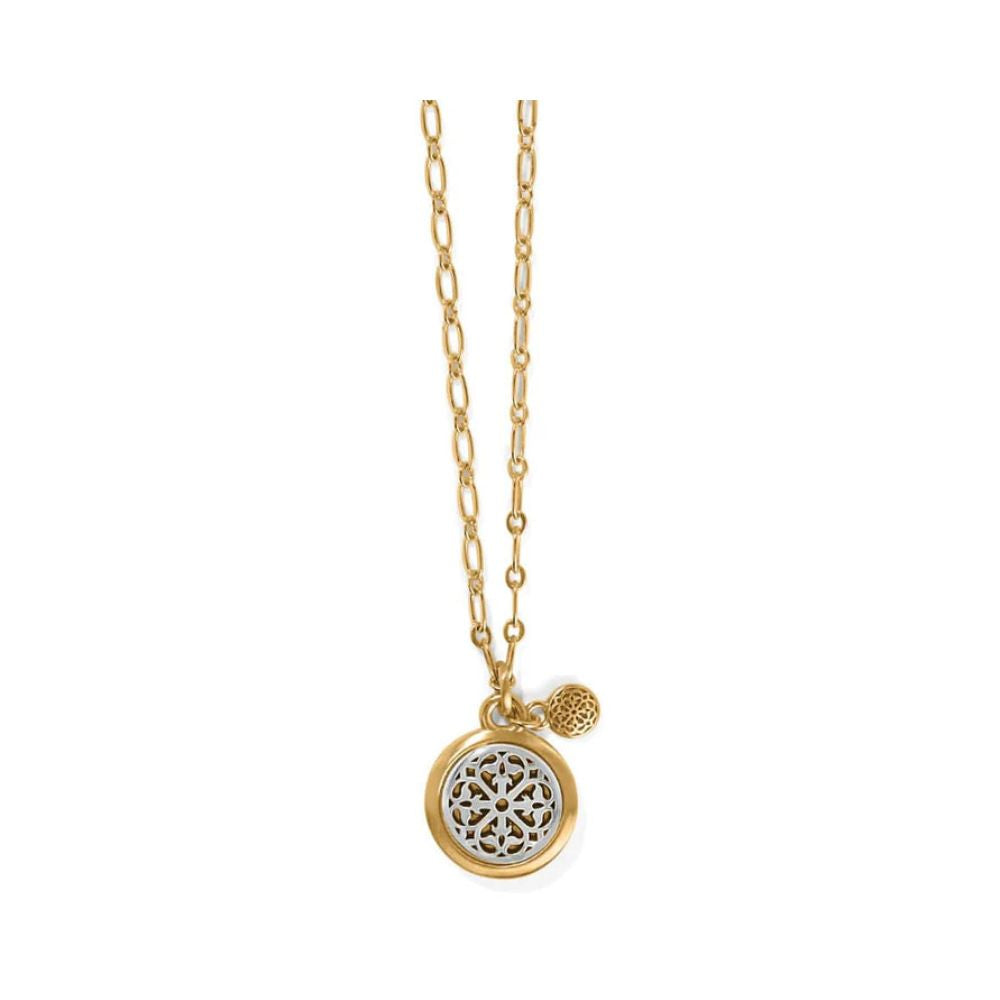 Ferrara Two Tone Small Pendant Necklace
