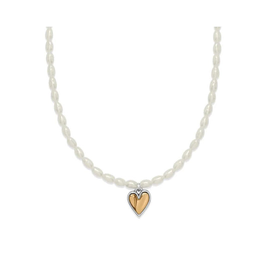 Cascade Embrace Pearl Heart Necklace