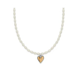 Cascade Embrace Pearl Heart Necklace