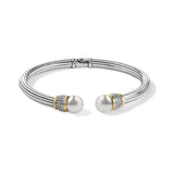 Meridian Two Toned Open Hinged Bangle