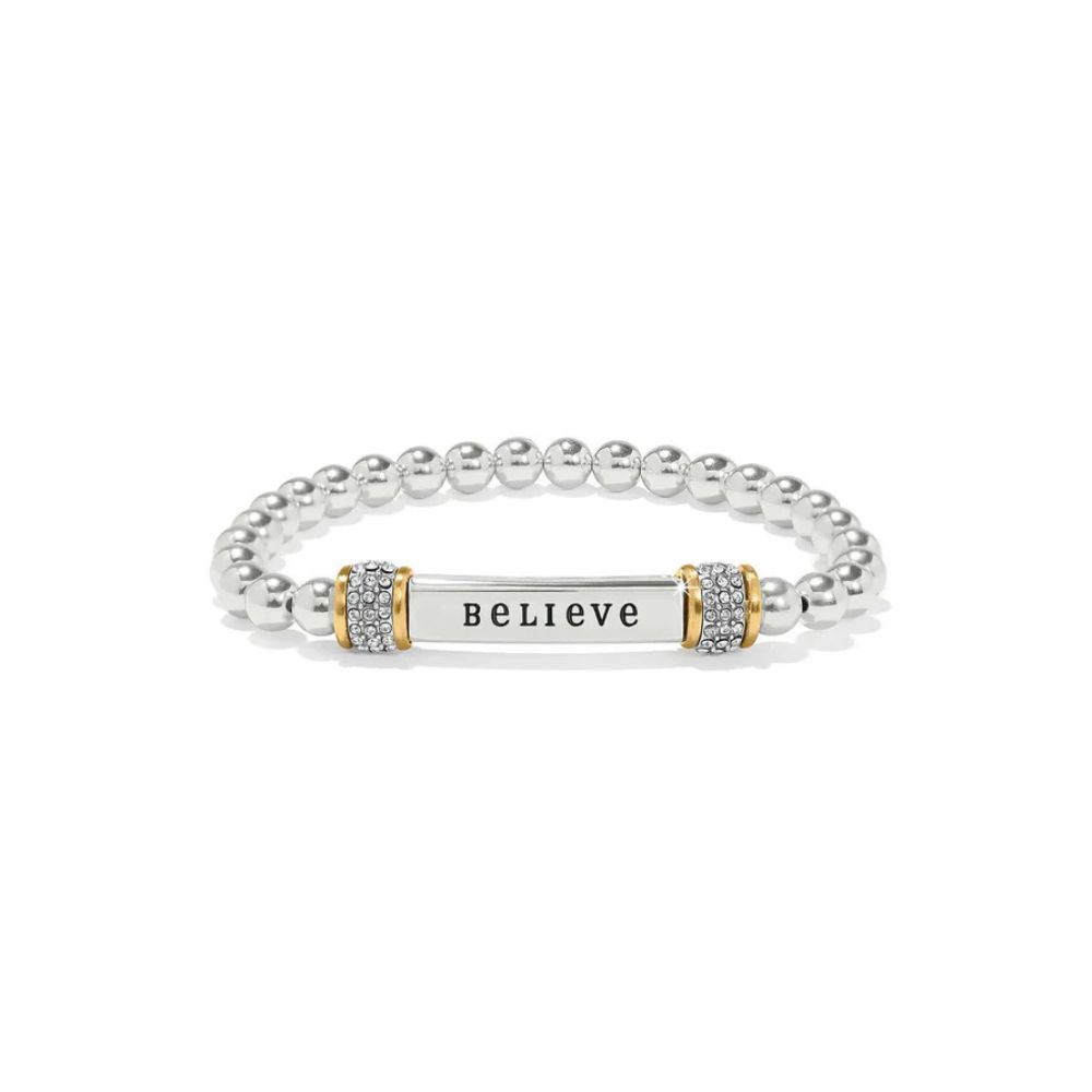 Meridian Believe Two Toned Stretch Bracelet