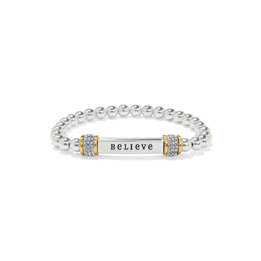Meridian Believe Two Toned Stretch Bracelet