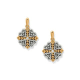 Alcazar Heart Two Tone Post Drop Earrings