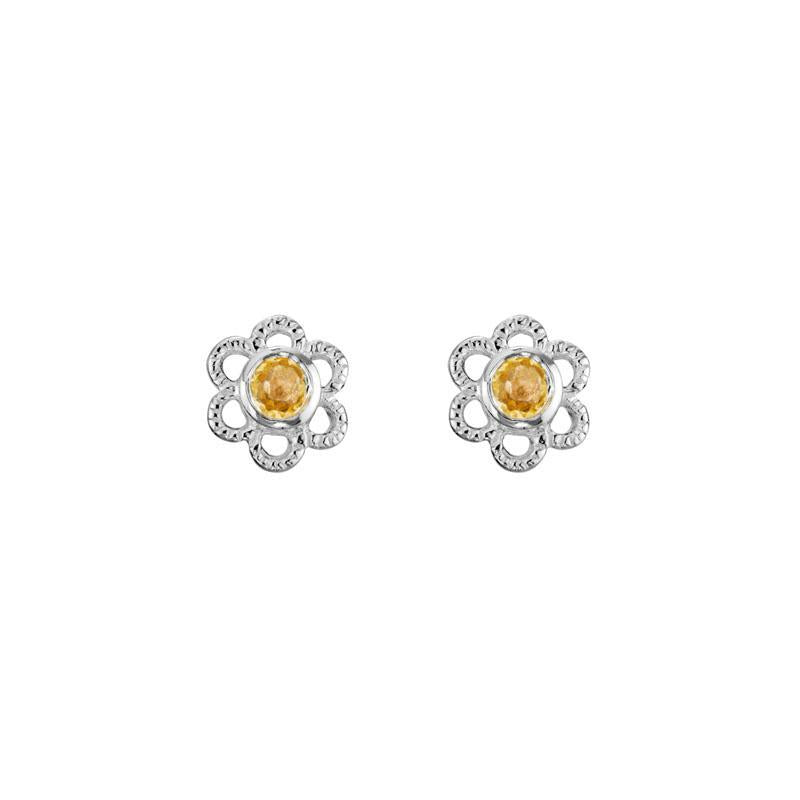 Citrine Flower Earrings