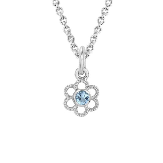 Aquamarine Flower Necklace