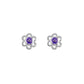 Sterling Silver Amethyst Flower Earrings