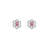 Pink Tourmaline Flower Earrings