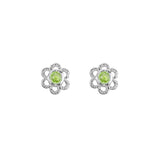 Peridot Flower Stud Earrings