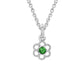 Created Emerald Flower Necklace