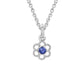 Created Blue Sapphire Flower Necklace