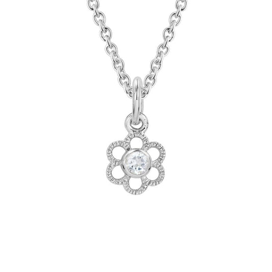 White Topaz Flower Necklace